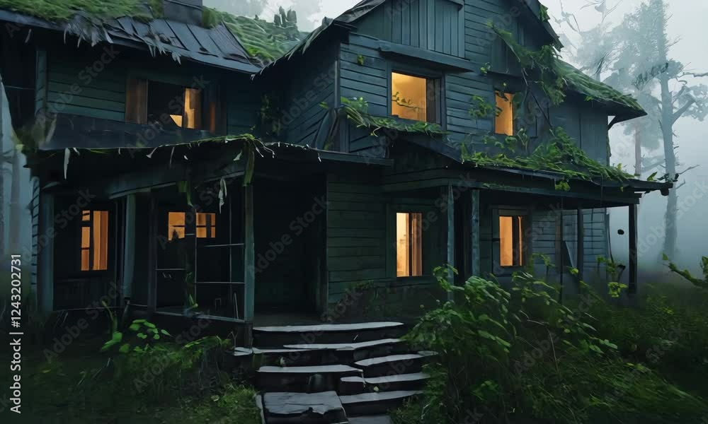 Abandoned House The Dark Forest Mysterious And Eerie Woodland Cabin Abandoned House The Dark Forest Mysterious And Eerie Woodland Cabin