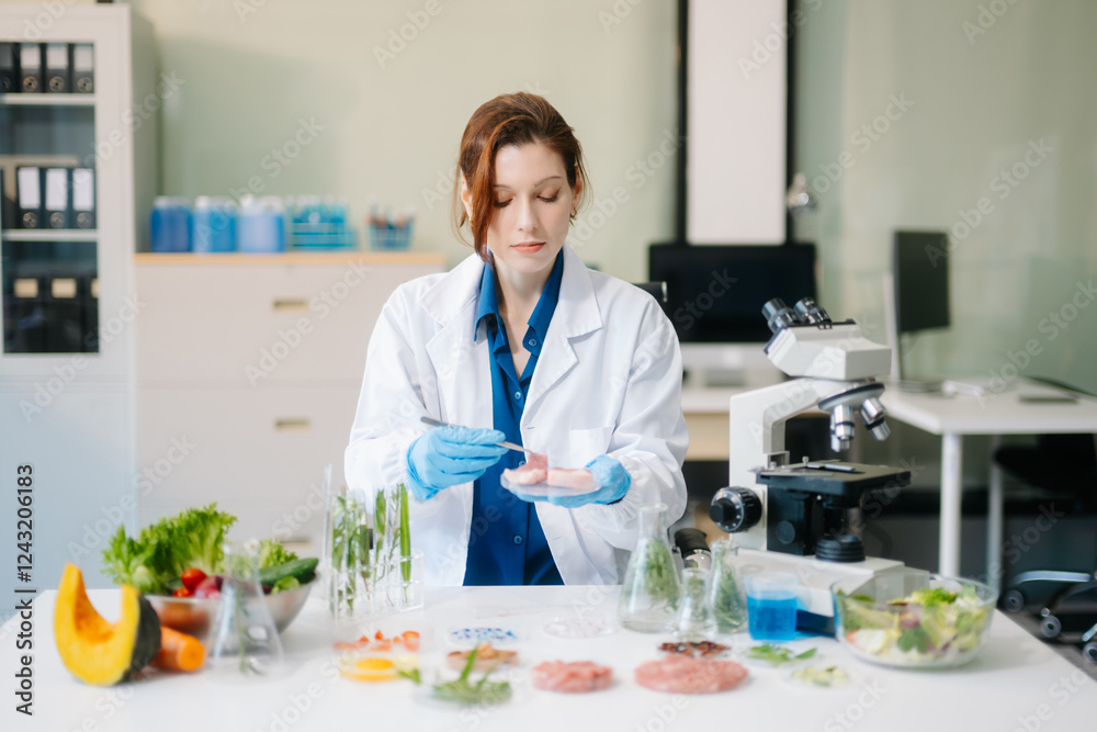 Food science as lab scientists test and analyze vegetables for safety and quality using advanced technology Food science as lab scientists test and analyze vegetables for safety and quality using advanced technology