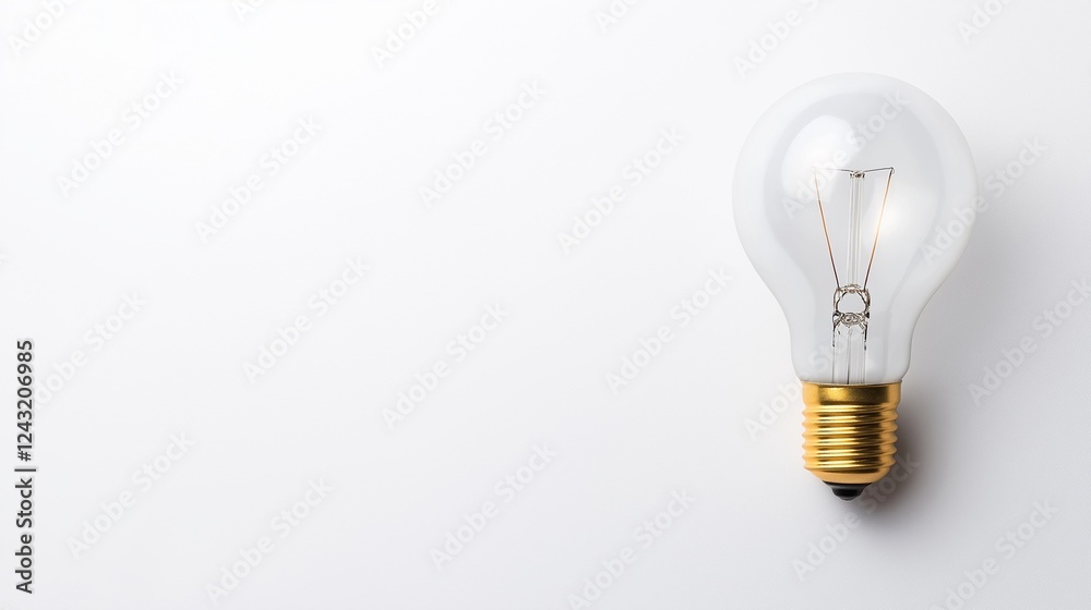 Light bulb on white background with copy space, minimalist style Light bulb on white background with copy space, minimalist style