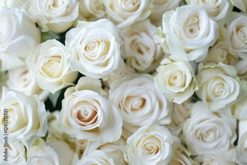 Natural floral background with bouquet of white roses. High quality photo