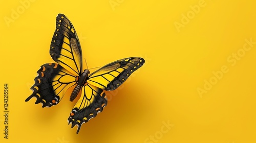 Wallpaper Mural Yellow butterfly on a yellow background. Torontodigital.ca