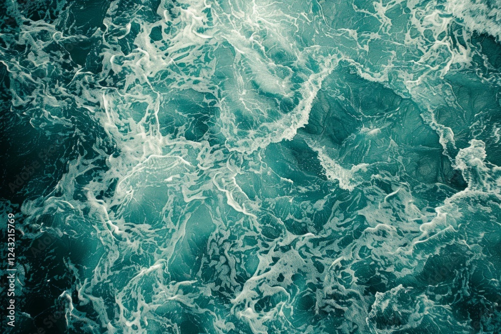 Fototapeta premium Waves of water of the river and the sea. Detailed photo textured background