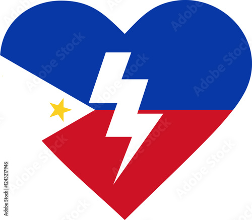 Philippines broken heart flag icon