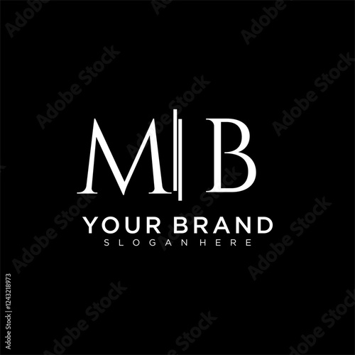 MB letter monogram logo with bussines style dsign