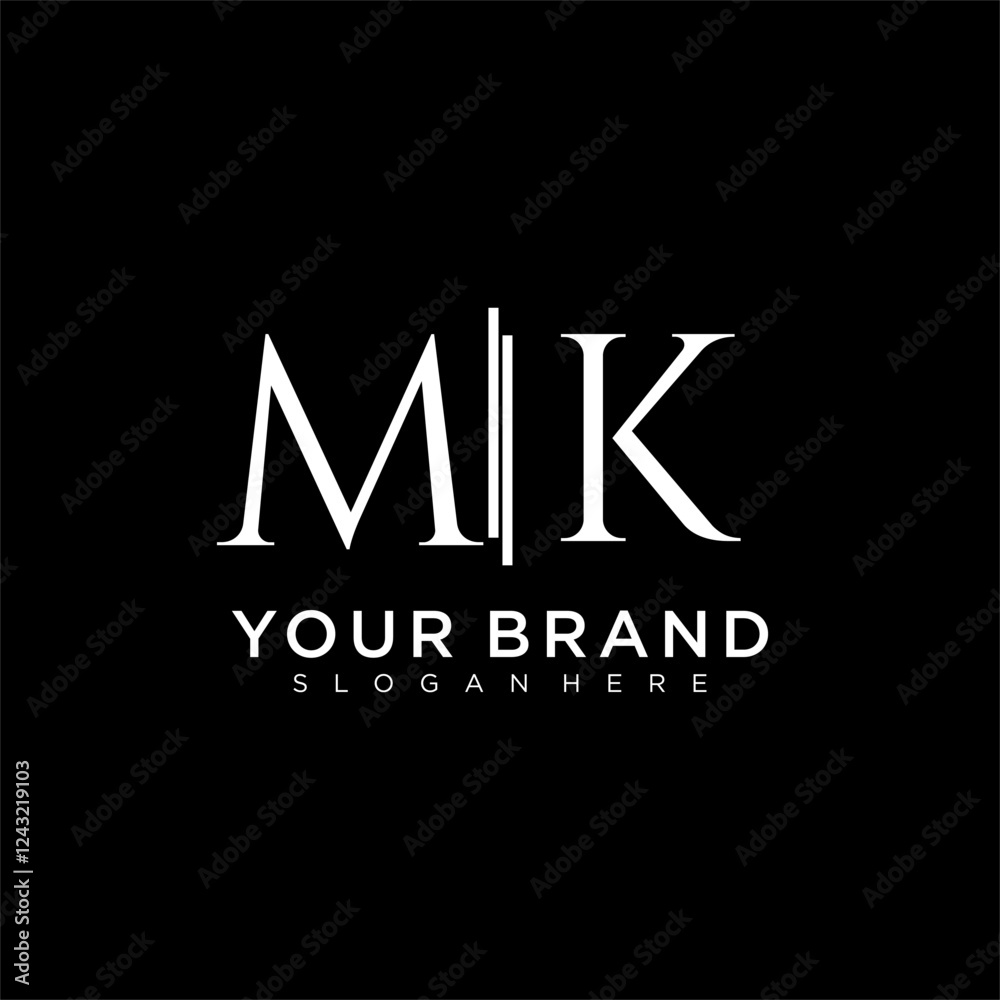 MK letter monogram logo with bussines style dsign MK letter monogram logo with bussines style dsign