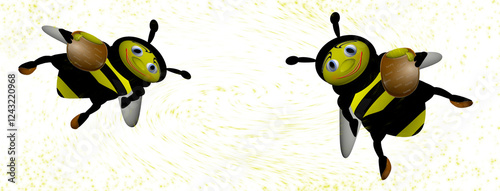 Obraz na płótnie two bees in flight w salonie