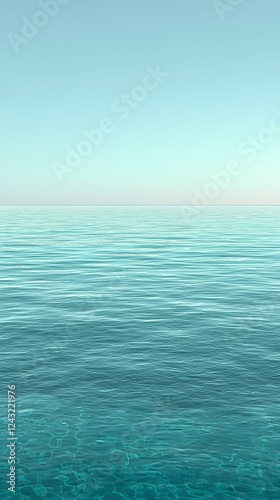 Wallpaper Mural A serene seascape featuring calm, crystal-clear turquoise waters blending seamlessly with a soft pastel sky, evoking a peaceful and tranquil mood. Torontodigital.ca