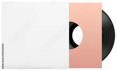  Vinyl LP in sleeve. Vector illustration.