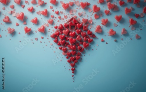 A house made out of red hearts
