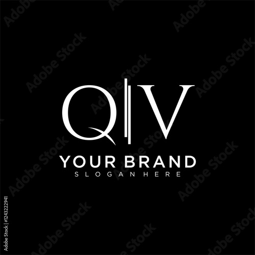 QV letter monogram logo with bussines style dsign