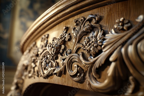 Wallpaper Mural Intricate wood carving detail, ornate furniture, luxury home decor, close-up shot Torontodigital.ca