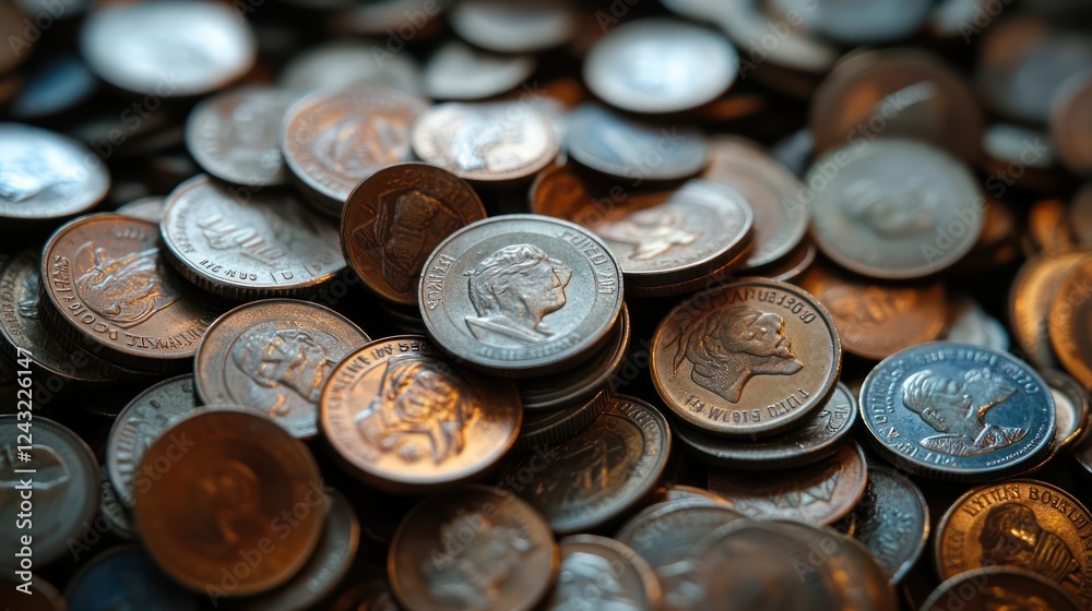 A Close-Up View of a Pile of Ancient Coins A Close-Up View of a Pile of Ancient Coins