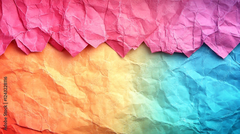 Fototapeta premium A crinkled paper surface with creases and soft folds showing texture.