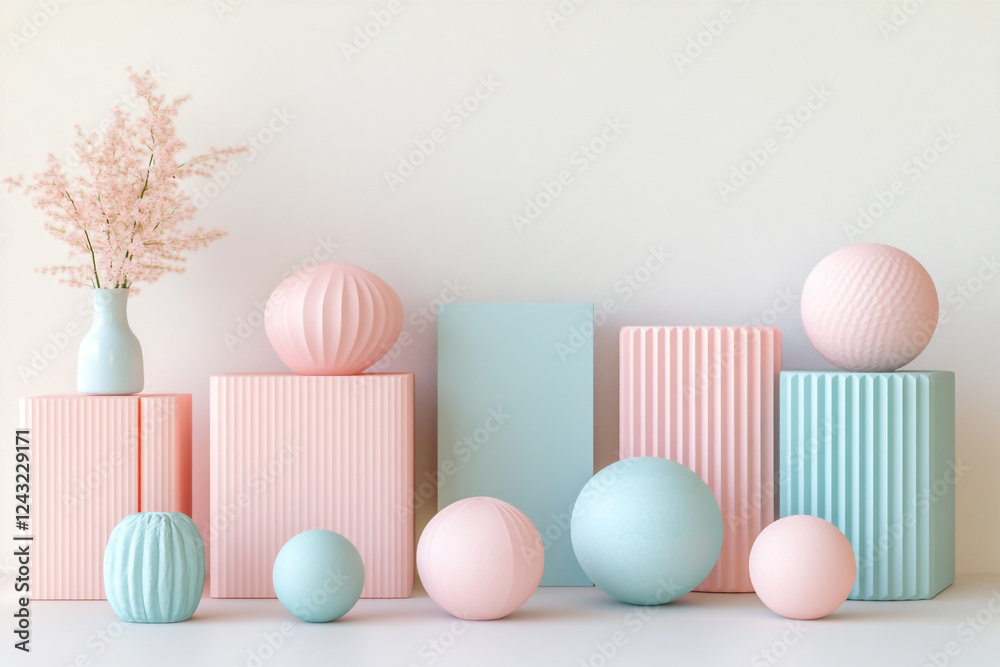 A scene for product display with square boxes