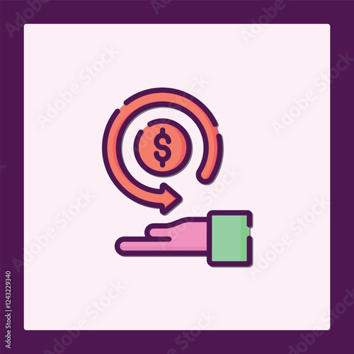 Refund Icon:  Circular Return of Money Graphic