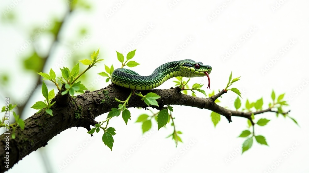 Fototapeta premium Morphing Branch Snake - Nature's Transformation