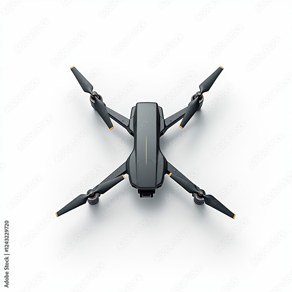 Modern Drone Quadcopter Top View - High-Resolution AI Photo Modern Drone Quadcopter Top View - High-Resolution AI Photo
