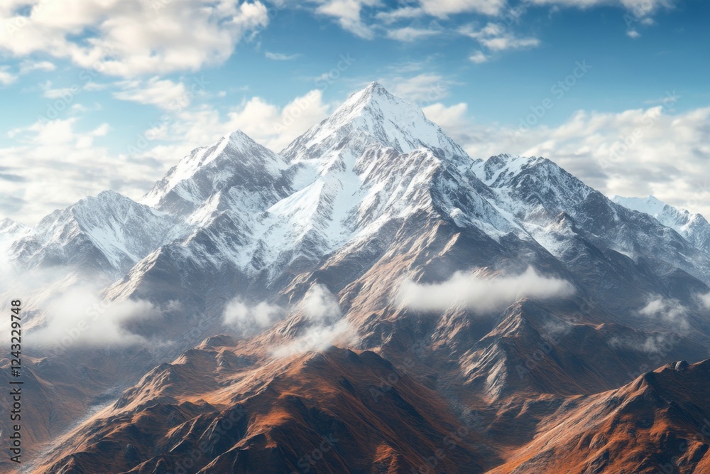 Obraz premium Breathtaking Snow-Capped Mountain Range