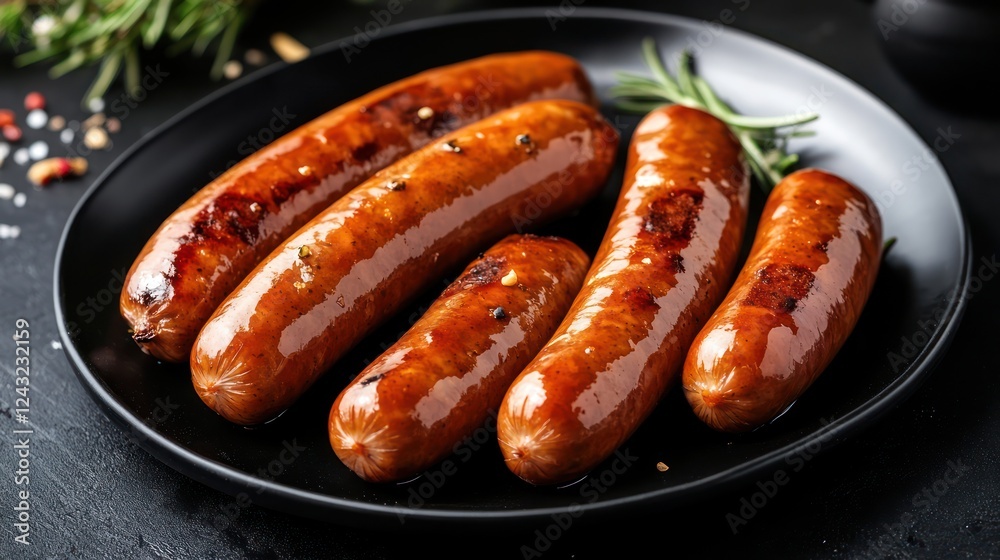Delicious Grilled Sausages, Rosemary, and Spices Delicious Grilled Sausages, Rosemary, and Spices