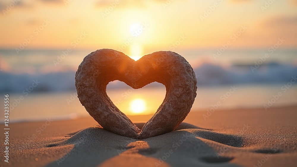 Beach Heart Sunrise Serenity Beach Heart Sunrise Serenity