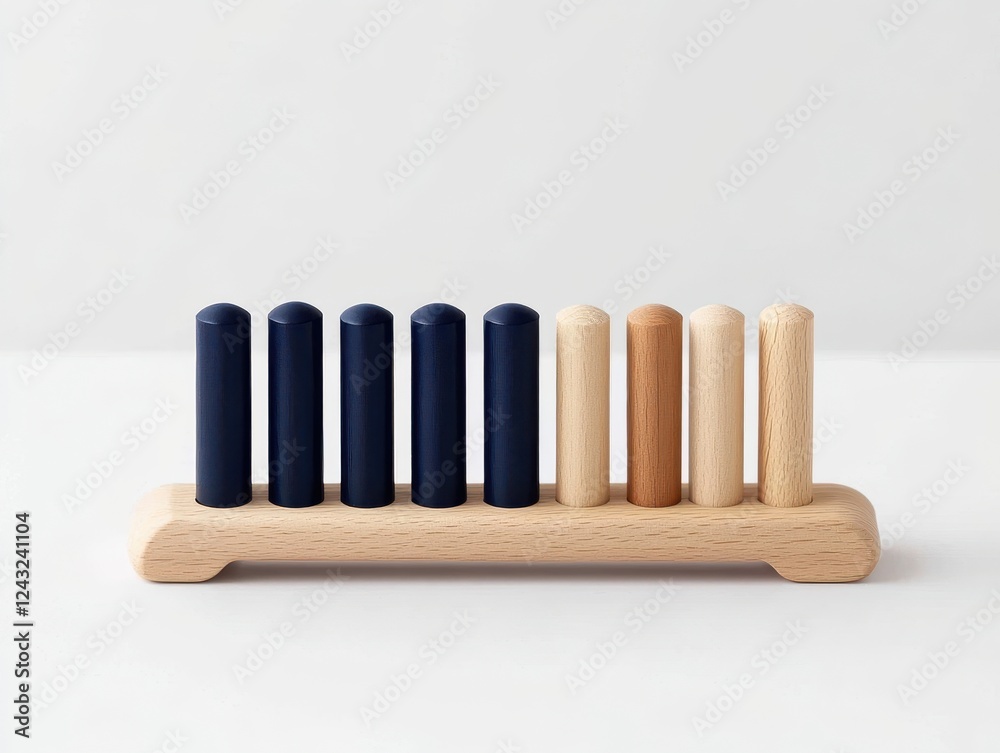 Wooden Stacking Toy with Cylinders in Various Colors for Children Wooden Stacking Toy with Cylinders in Various Colors for Children