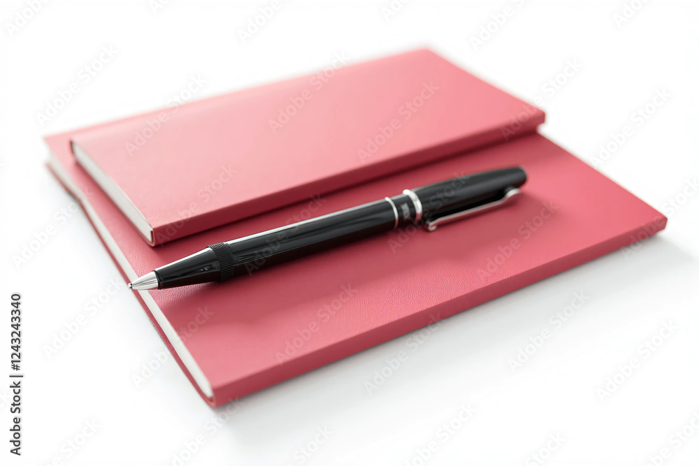 A Sleek Black Pen with Silver Accents Resting Diagonally on a Blank Notebook – Minimalist Composition with Soft Shadows, Glossy Finish, and a Professional Aesthetic A Sleek Black Pen with Silver Accents Resting Diagonally on a Blank Notebook – Minimalist Composition with Soft Shadows, Glossy Finish, and a Professional Aesthetic