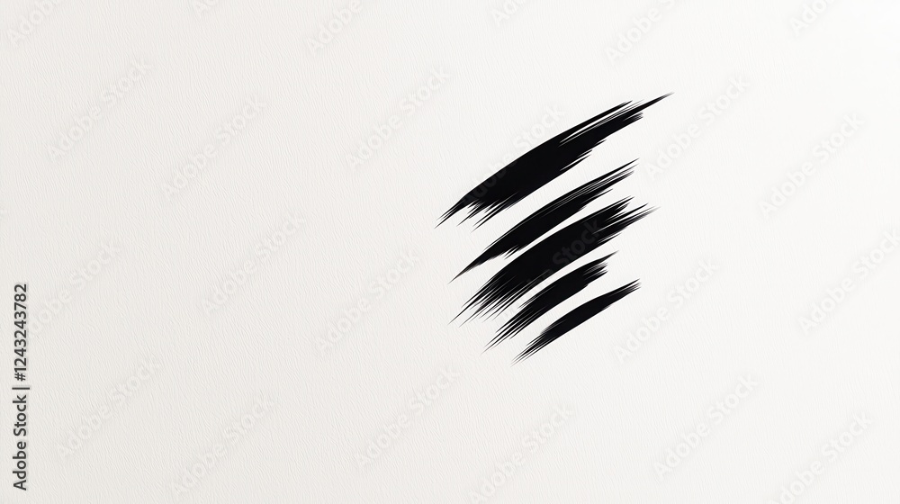 Abstract Black Brush Strokes on White Textured Background Abstract Black Brush Strokes on White Textured Background
