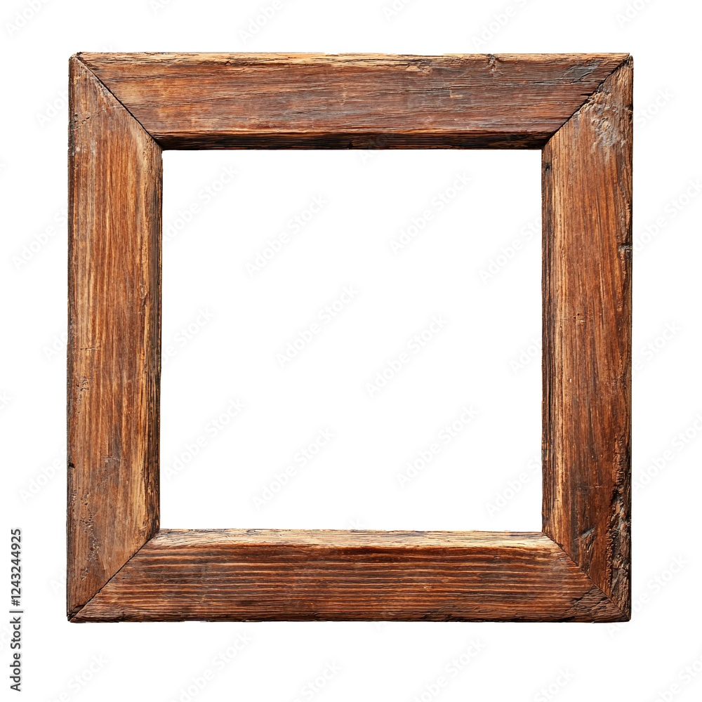 A wooden picture frame isolated with transparent background A wooden picture frame isolated with transparent background