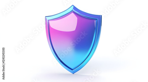 Free Download Shield depicting protection. shield 3d icon. Protection, defense and security concept symbol: blue and purple shield on isolated on white background - GFXLoad