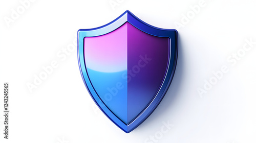 Free Download Shield depicting protection. shield 3d icon. Protection, defense and security concept symbol: blue and purple shield on isolated on white background - GFXLoad