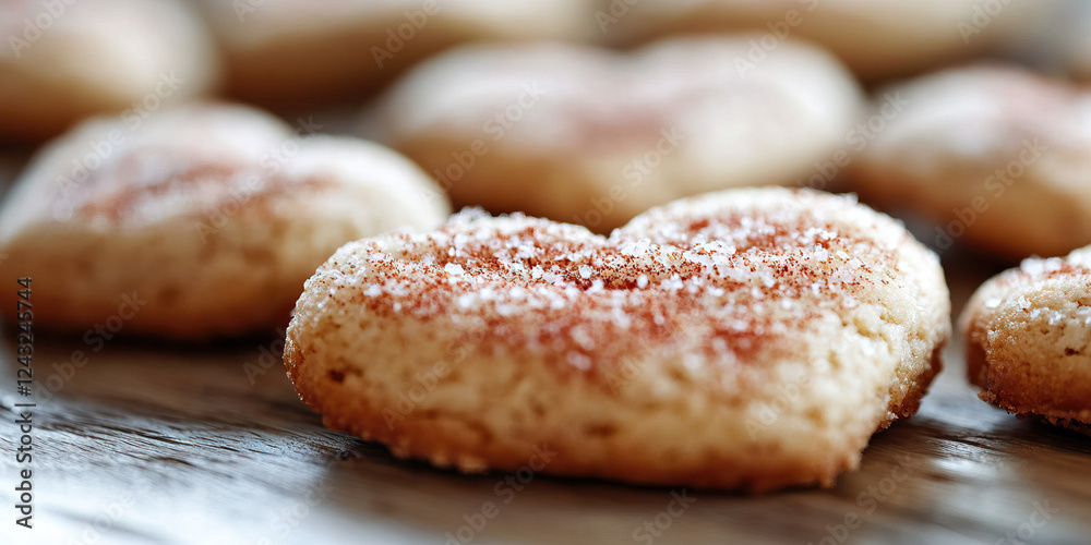 Heart-Shaped Cookies with Cinnamon Sugar Coating Heart-Shaped Cookies with Cinnamon Sugar Coating