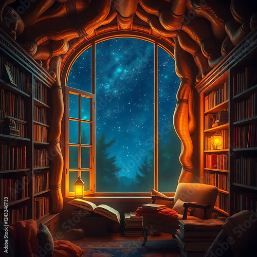 library, books, mysticism, magic