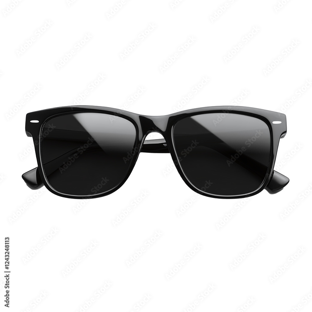 Black sunglasses with sleek frames isolated with transparent background Black sunglasses with sleek frames isolated with transparent background