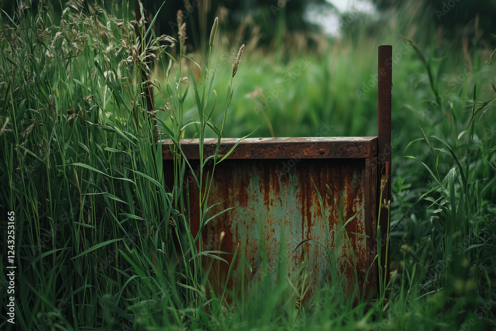 Naklejka premium old gate in the grass
