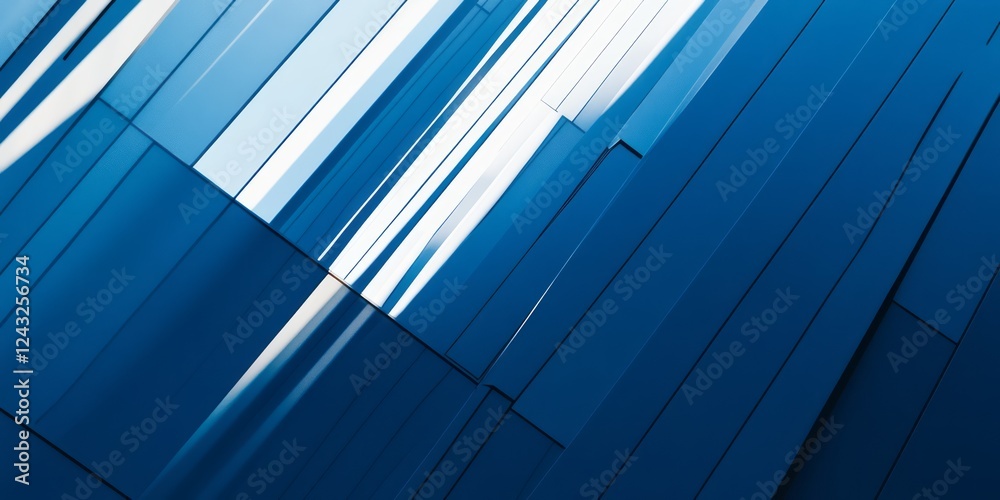 Fototapeta premium Abstract Blue and White Geometric Design