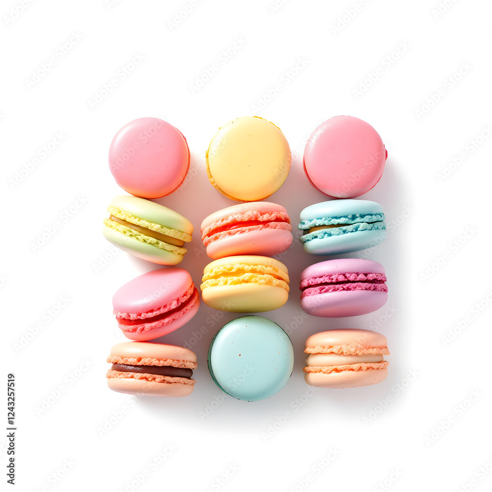 Obraz premium Colorful Macaron Collection Sweet Treats Pastry Dessert