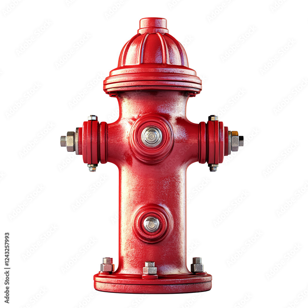 A safety fire hydrant isolated with transparent background