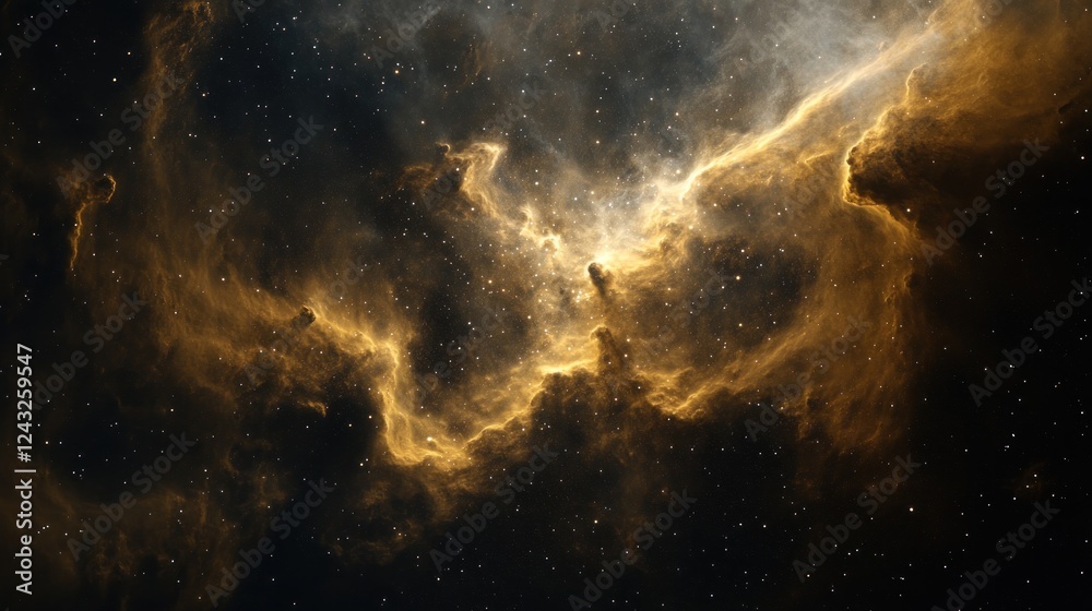 Fototapeta premium A stunning cosmic scene showcasing swirling clouds and stars in a nebula.