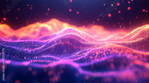 Wallpaper Mural Vibrant Neon Light Waves with Abstract Motion Torontodigital.ca