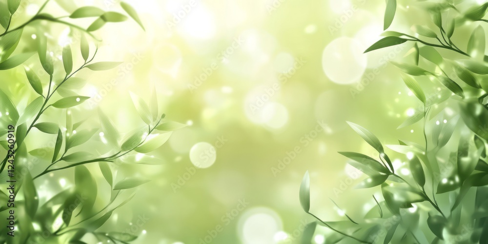 Serene Green Leaves Illuminated By Soft Sunlight Serene Green Leaves Illuminated By Soft Sunlight