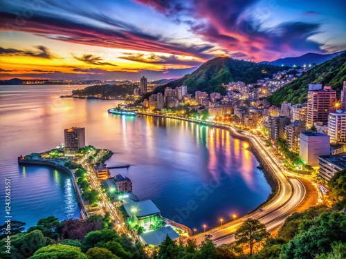 Atami Skyline, Sagami Bay, Shizuoka, Japan - Long Exposure Night Photography photo