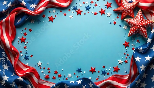 Panoramic Labor Day Background with Festive Banner and Copy Space for Holiday Greetings