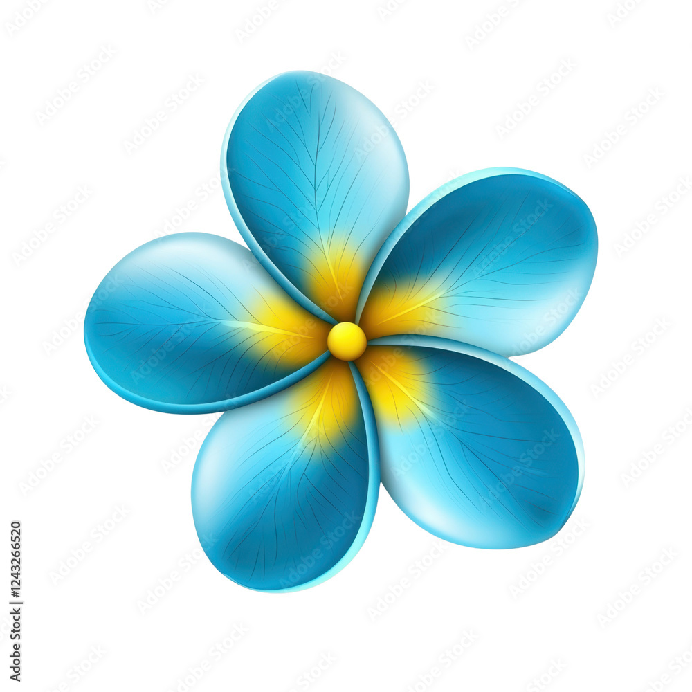 Vibrant Blue Flower with Soft Petals and Yellow Center Design Vibrant Blue Flower with Soft Petals and Yellow Center Design