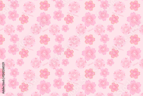 桜の優雅なパターンデザイン(ピンク)