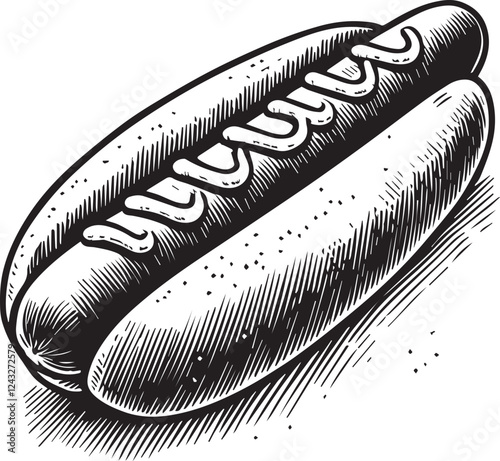 Hot dog drawing vector illustration