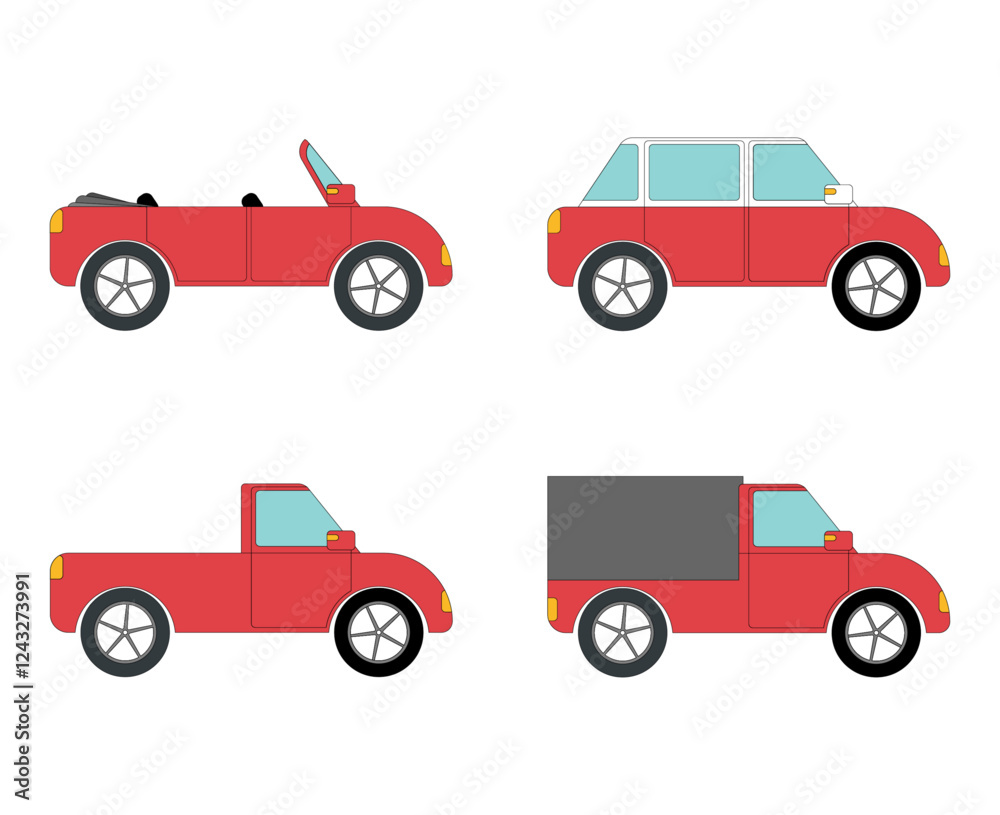 Fototapeta premium red cars illustration