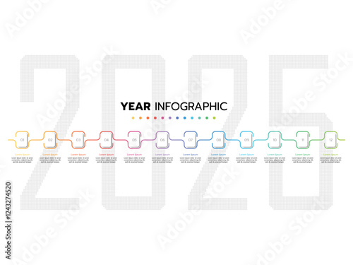 Infographic template for business. 12 Months modern Timeline diagram calendar, presentation vector infographic. Business presentation and Annual report. Vector illustration.