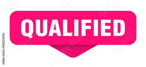 qualified sticker. qualified sign on transparent background