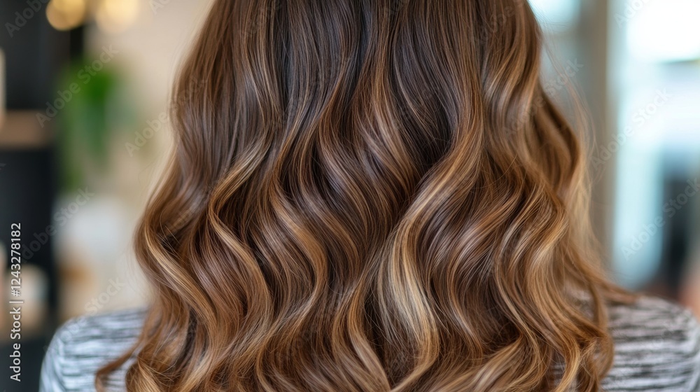 Blond hair close-up as a background. Women's long light brown hair. Beautifully styled wavy shiny curls. Hair coloring. Hairdressing procedures, extension. Blond hair close-up as a background. Women's long light brown hair. Beautifully styled wavy shiny curls. Hair coloring. Hairdressing procedures, extension.