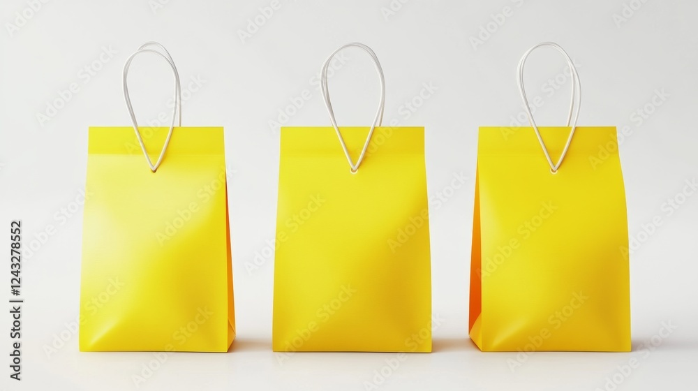 Teabag with yellow label. isometric view. Isolated on a white. Tea bag Teabag with yellow label. isometric view. Isolated on a white. Tea bag